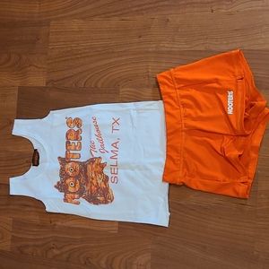 Hooters uniform top xs shorts xxs
